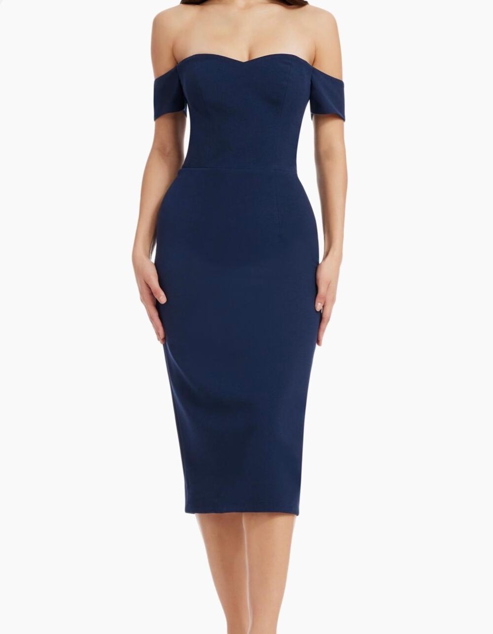 New Dress the Population Bailey   Corset Midi navy blue sz XXL